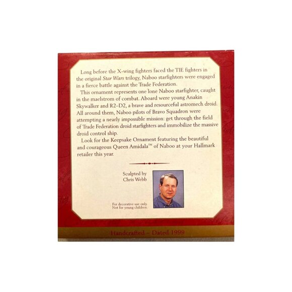 Hallmark Keepsake Ornament Naboo Starfighter Star Wars Episode I 1999 Vintage - Picture 2 of 7